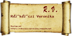 Rákóczi Veronika névjegykártya